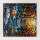 Winter Glas in lood puzzel Legpuzzel (Horizontaal)