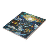 Winter Glas in lood Tegel Tegeltje (Zijkant)