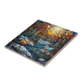 Winter Glas in lood Tegel Tegeltje (Zijkant)