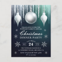 Winter Glas Parels & Sneeuwvlokken Kerst Diner