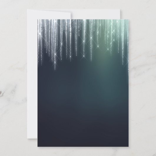 Winter Glass Baubles & Snowflakes Kerstdiner Kaart (Achterkant)