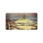 Winter Glastonbury Tor  Etiket (Voorkant)