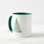 Winter Glitter Groene Boom Gepersonaliseerde Kerst Mok (Voorkant links)