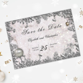 Winter Glitter Kerstmis Magische Bruiloft Save The Date
