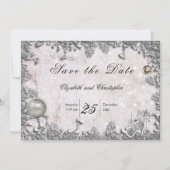 Winter Glitter Kerstmis Magische Bruiloft Save The Date (Voorkant)