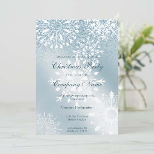 Winter Glitter Snow-kerstfeest Kaart (Staand voorkant)