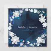 Winter Glitters Floral Wreath Wedding Kaart (Voorkant)