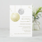 Winter Glitters Gold & Silver Wedding Kaart (Staand voorkant)