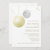Winter Glitters Gold & Silver Wedding Kaart (Voorkant / Achterkant)