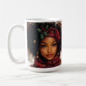 Winter Glow Afrocentric Queen – Holiday Art Koffiemok (Links)