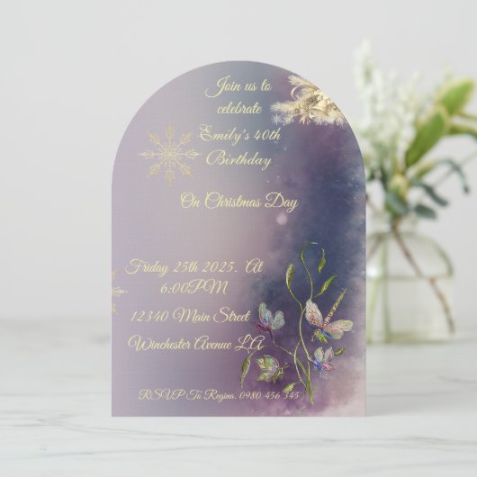 Winter Glow Birthday Flat Greeting Card Kaart (Staand voorkant)