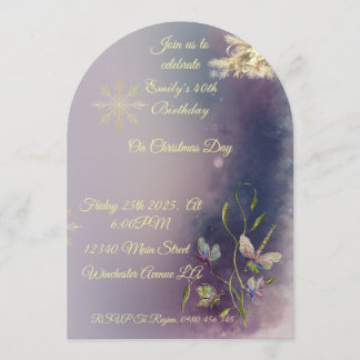 Winter Glow Birthday Flat Greeting Card Kaart