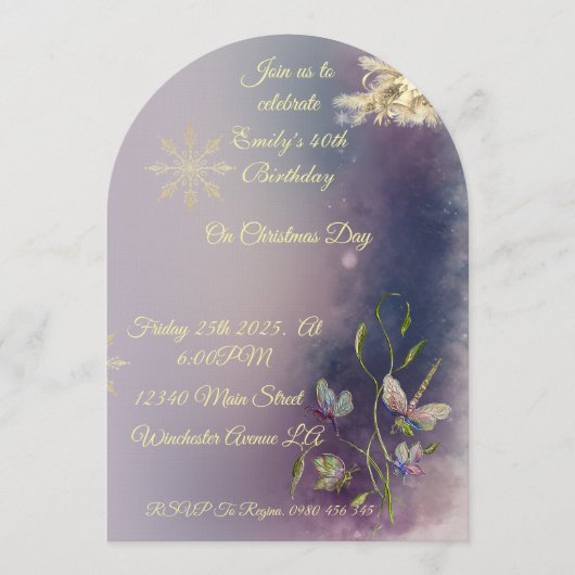 Winter Glow Birthday Flat Greeting Card Kaart (Voorkant)