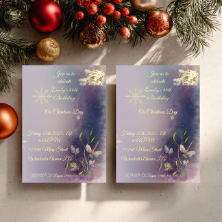 Winter Glow Birthday Flat Greeting Card Kaart