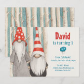 Winter Gnome Birthday Kaart (Voorkant / Achterkant)