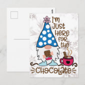 Winter Gnome Ik ben hier voor het chocolade. Briefkaart (Voorkant / Achterkant)