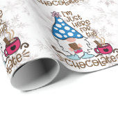 Winter Gnome Ik ben hier voor het chocolade. Cadeaupapier (Rol Hoek)
