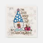 Winter Gnome Ik ben hier voor het chocolade. Servet (Voorkant)