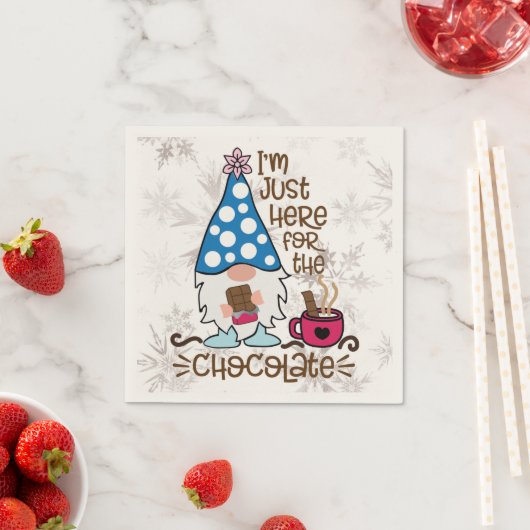 Winter Gnome Ik ben hier voor het chocolade. Servet (Insitu)