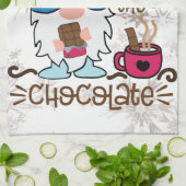 Winter Gnome Ik ben hier voor het chocolade. Theedoek (Gevouwen)