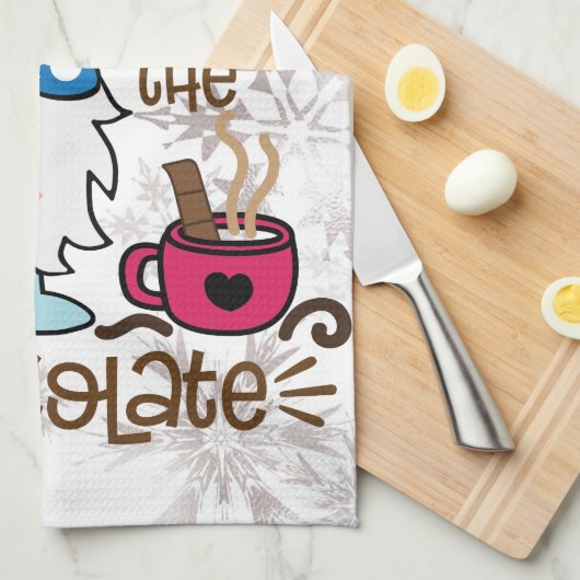 Winter Gnome Ik ben hier voor het chocolade. Theedoek (Quarter Fold)