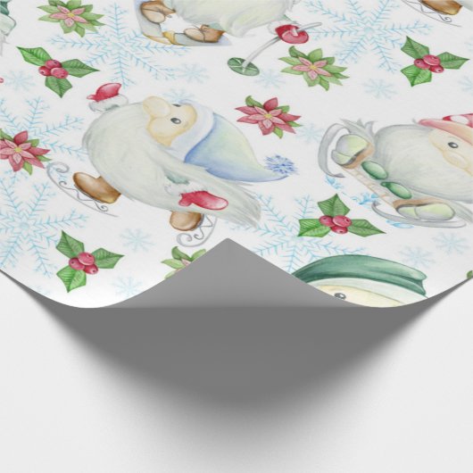 Winter Gnome kerstpatroon Cadeaupapier (Hoek)