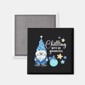Winter Gnome, Nordic, Christmas Gnome Magneet (Voorkant / Achterkant)