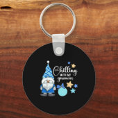 Winter Gnome, Nordic, Christmas Gnome Sleutelhanger (Voorkant)