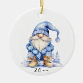 Winter Gnome onze eerste kerst Keramisch Ornament (Voorkant)