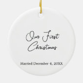 Winter Gnome onze eerste kerst Keramisch Ornament (Achterkant)