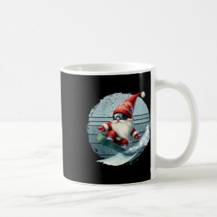 Winter Gnome Santa met Skiën Googles Retro Snowb Koffiemok