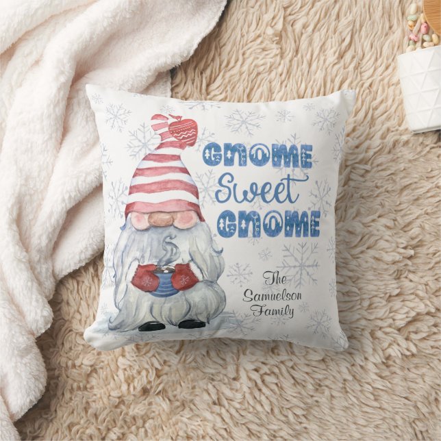 Winter GNOME SWEET GNOME Gepersonaliseerd Kussen (Deken)