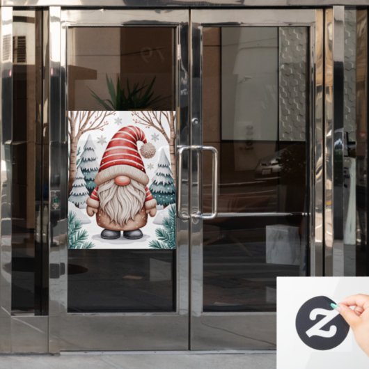 Winter Gnome Window Cling Raamsticker (Kantoordeur)