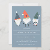 Winter Gnomes Blue Holiday Party Uitnodiging (Voorkant)