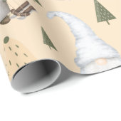 Winter Gnomes Forest Beige Cadeaupapier (Rol Hoek)