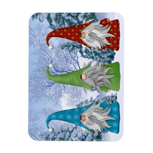 Winter Gnomes Magnet Magneet (Verticaal)
