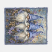Winter Gnomes Purple Hats Flowers Fleece Deken (Voorkant (Horizontaal))