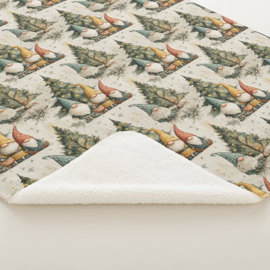 Winter Gnomes With Lit Christmas Tree Sherpa Deken (3/4)