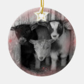 WINTER GOAT BABIES CHRISTMAS ORNAMENT (Voorkant)