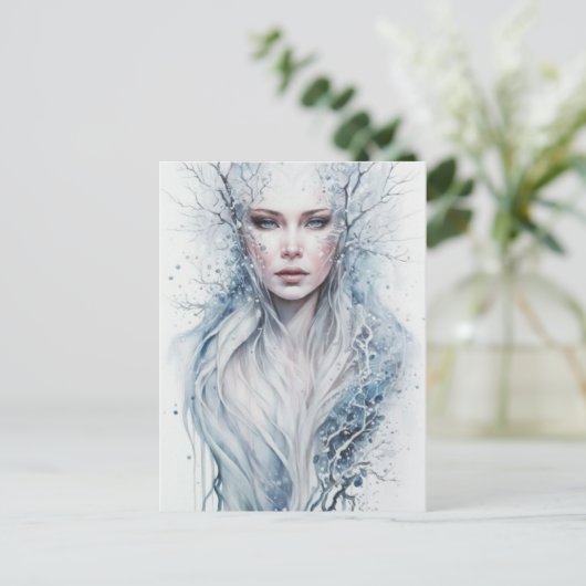 Winter Goddess Briefkaart (Staand voorkant)