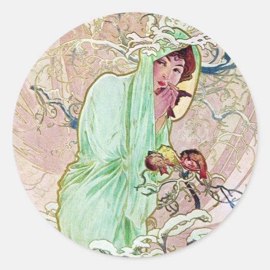 Winter Goddess Ronde Sticker (Voorkant)
