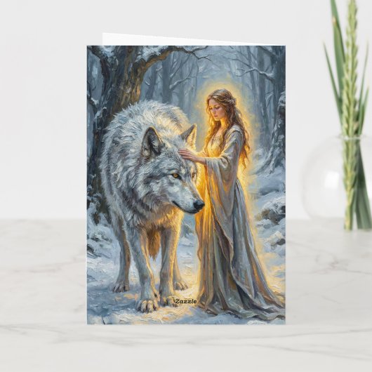 Winter Goddess & White Wolf Kaart (Achterkant)