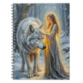 Winter Goddess & White Wolf Notitieboek (Voorkant)