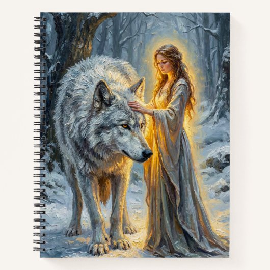 Winter Goddess & White Wolf Notitieboek (Voorkant)