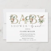 Winter Gold Baby shower per Mail Invitation Kaart (Voorkant)