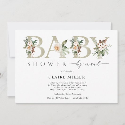 Winter Gold Baby shower per Mail Invitation Kaart (Voorkant)