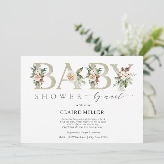 Winter Gold Baby shower per Mail Invitation Kaart (Staand voorkant)