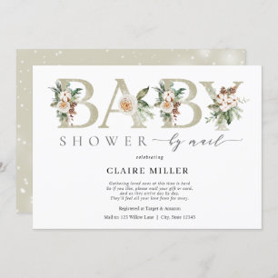 Winter Gold Baby shower per Mail Invitation Kaart