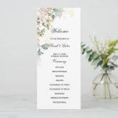Winter Gold floral double side program card Programmakaart (Staand voorkant)