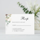 Winter Gold Floral RSVP card Kaartje (Staand voorkant)